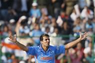 Zaheer Khan celebrates picking a wicket during the 2011 World Cup. Source: Getty